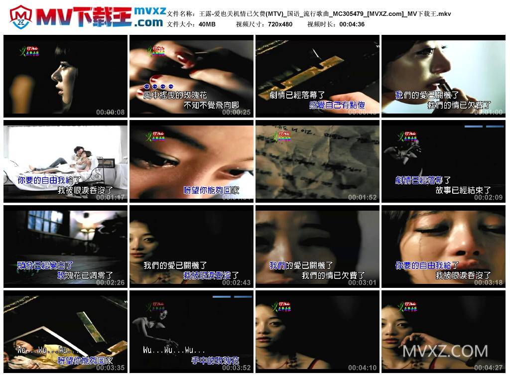 王露-爱也关机情已欠费(MTV)_国语_流行歌曲_MC305479